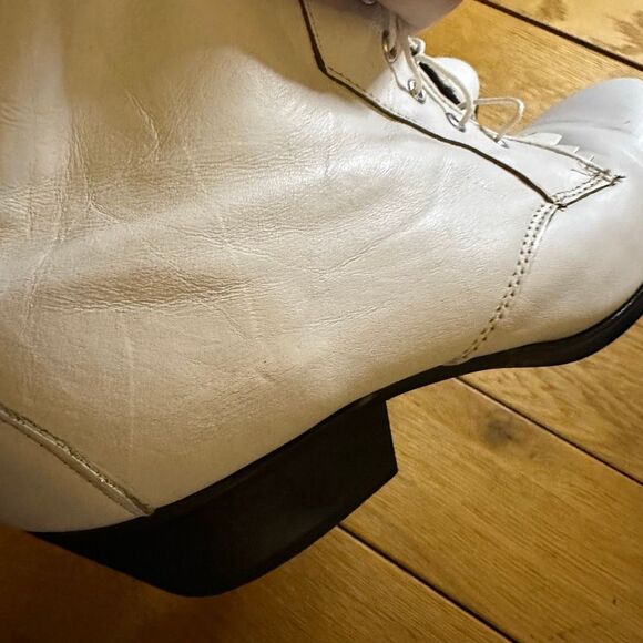 Vintage Laredo prairie dove lace-up western boots white 9 - Picture 10 of 11